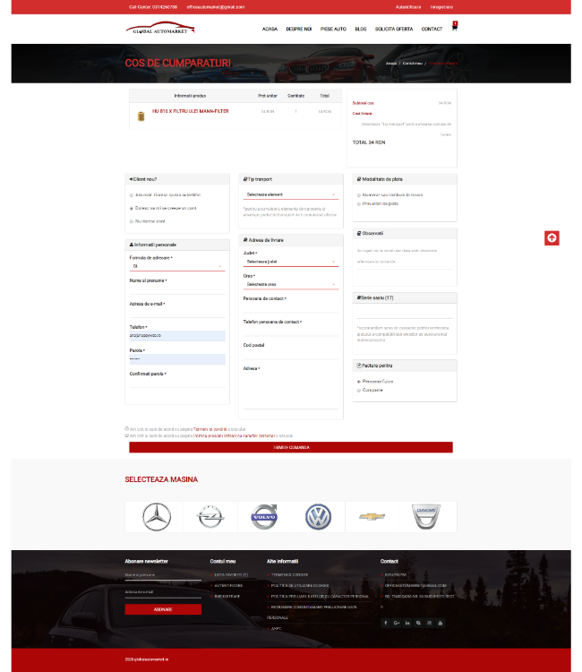 Aftermarket auto parts online store (TecDoc) - www.globalautomarket.ro/