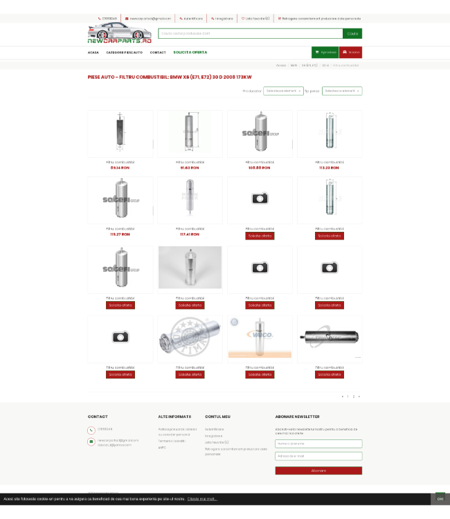Aftermarket auto parts online store (TecDoc) - newcarparts.ro