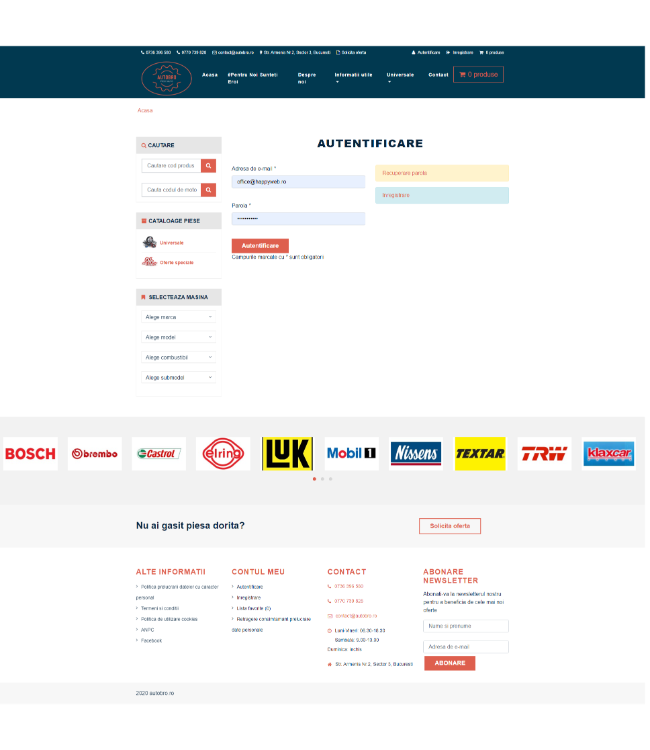 Aftermarket auto parts online store (TecDoc) - autobro.ro