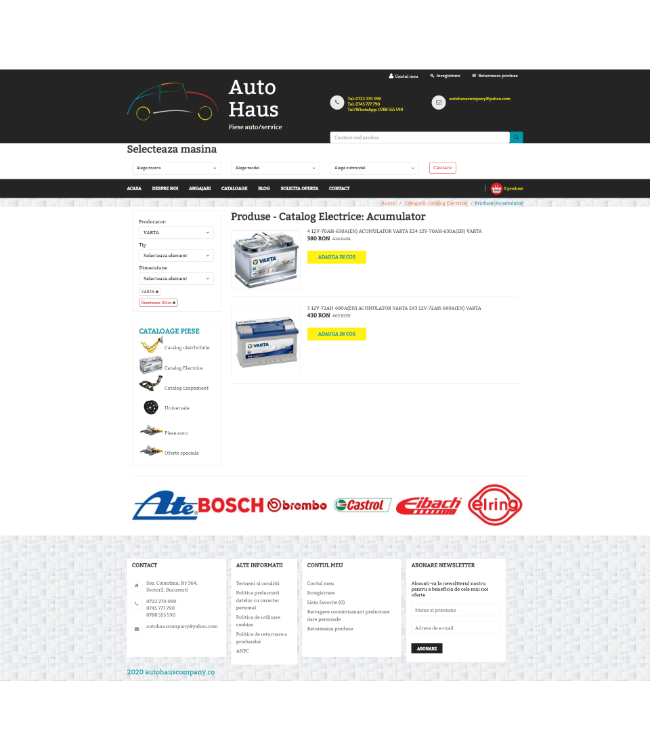 Magazin online de piese auto aftermarket (TecDoc) - autohauscompany.ro/
