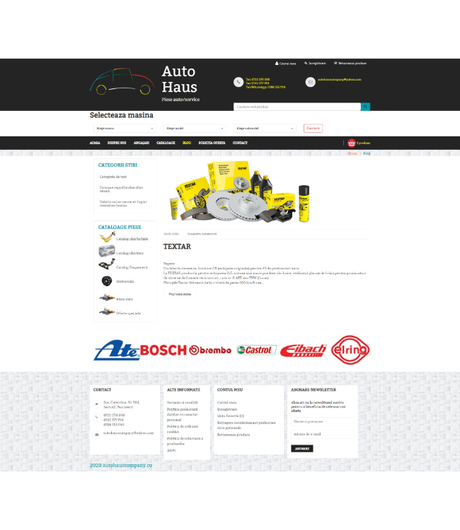 Magazin online de piese auto aftermarket (TecDoc) - autohauscompany.ro/