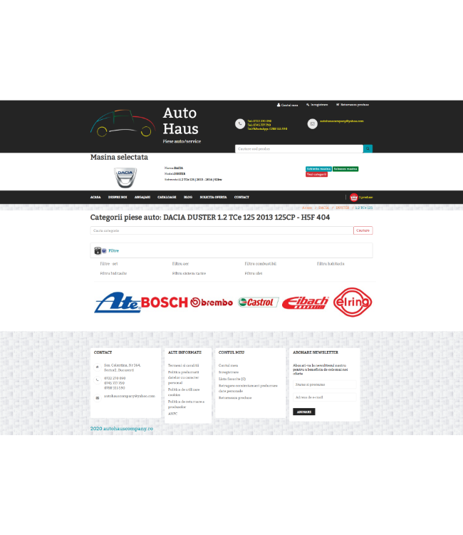 Aftermarket auto parts online store (TecDoc) - autohauscompany.ro/