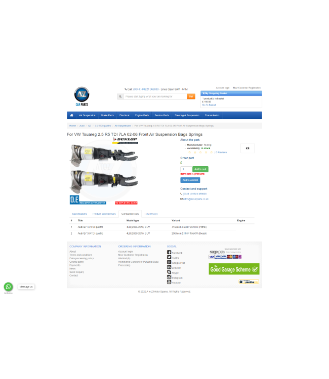 Auto parts online shop - azcarparts.co.uk