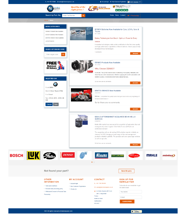 Magazin online de piese auto aftermarket (TecDoc) - a2zmotorspares.com