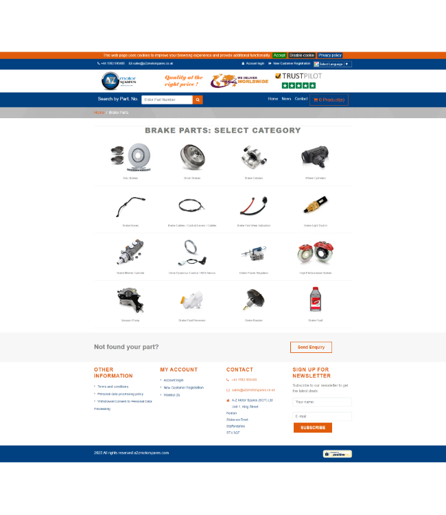 Aftermarket auto parts online store (TecDoc) - a2zmotorspares.com