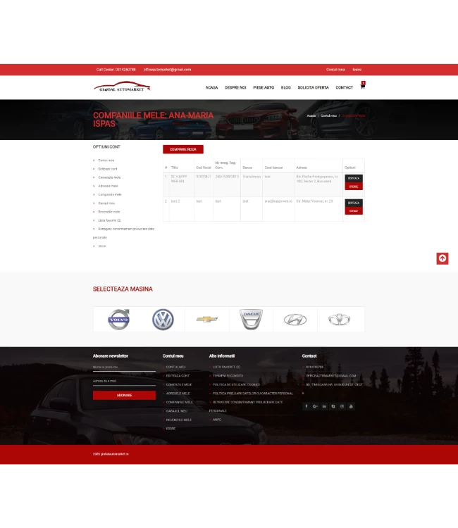 Aftermarket auto parts online store (TecDoc) - www.globalautomarket.ro/ | HappyWeb.ro
