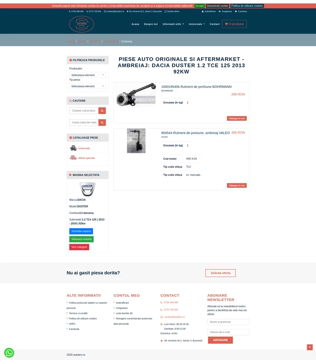 Aftermarket auto parts online store (TecDoc) - autobro.ro | HappyWeb.ro