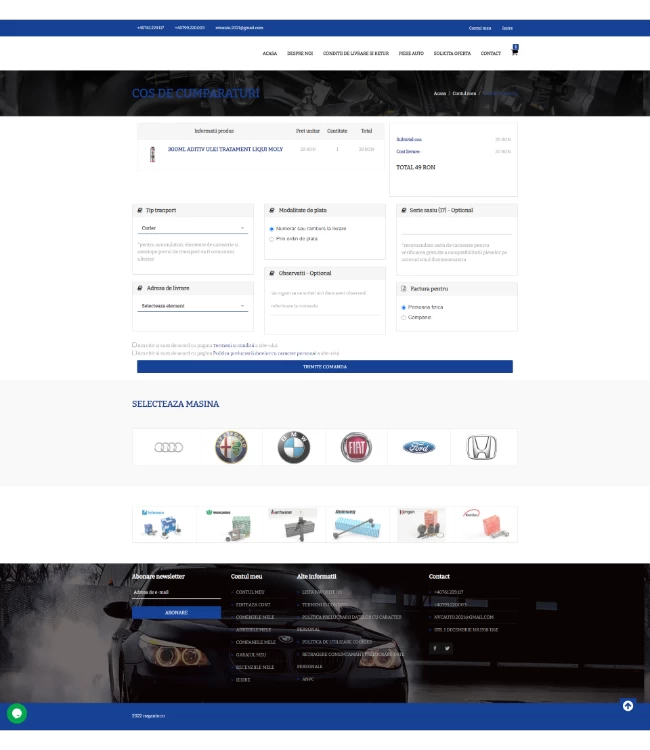 Aftermarket auto parts online store (TecDoc) - nvcauto.ro | HappyWeb.ro