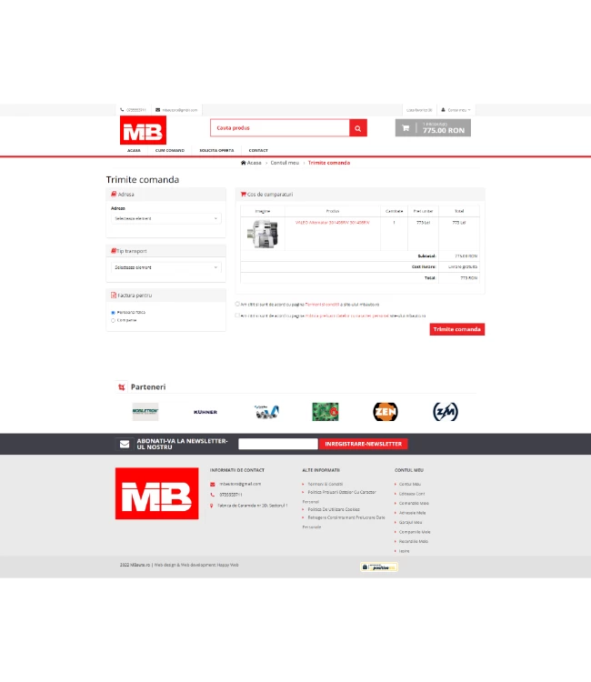 Online Store (shop) - mbauto.ro | HappyWeb.ro