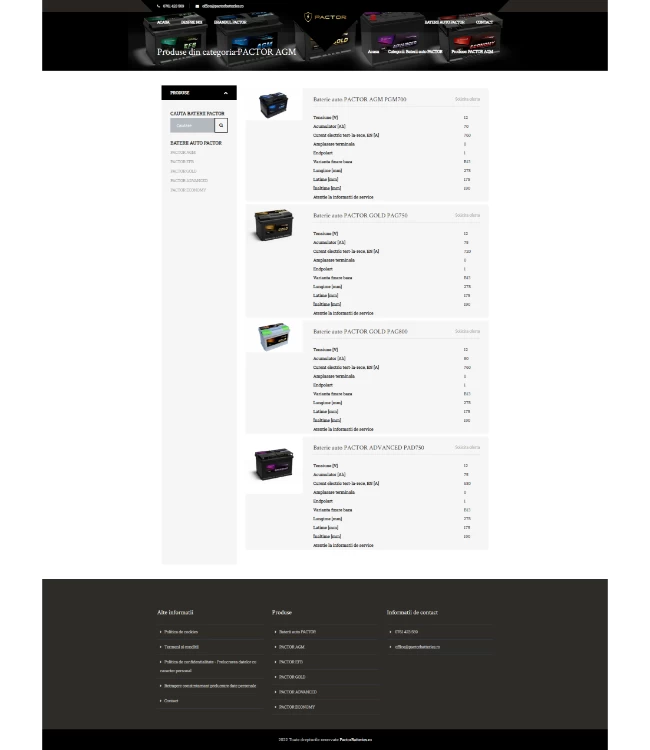 Product Catalogue - pactorbatteries.ro | HappyWeb.ro