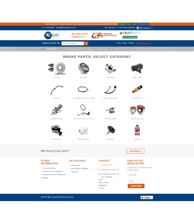 Aftermarket auto parts online store (TecDoc) - a2zmotorspares.com | HappyWeb.ro