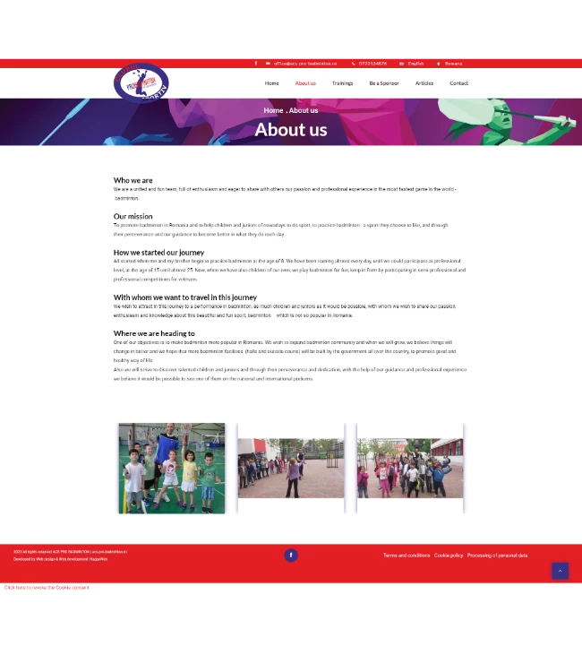 Site de prezentare - acs-pro-badminton.ro | HappyWeb.ro