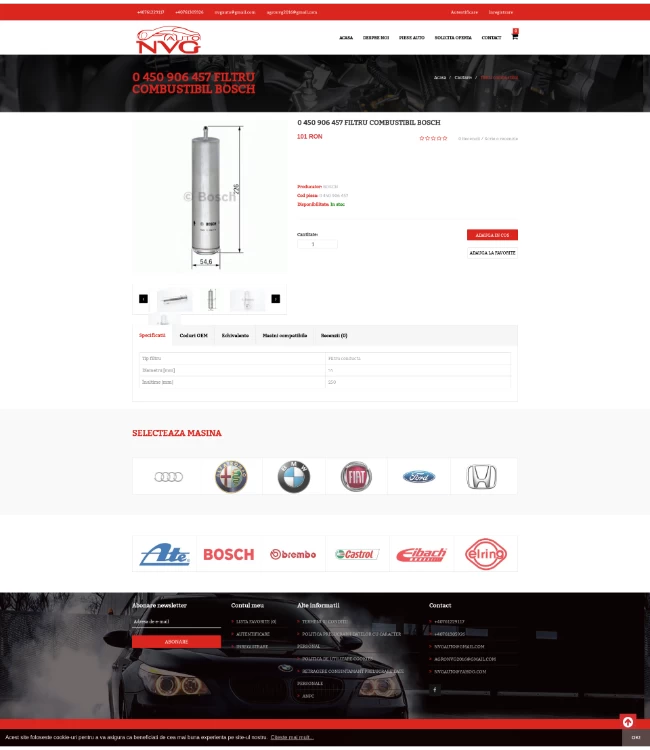 Aftermarket auto parts online store (TecDoc) - nvgauto.ro | HappyWeb.ro