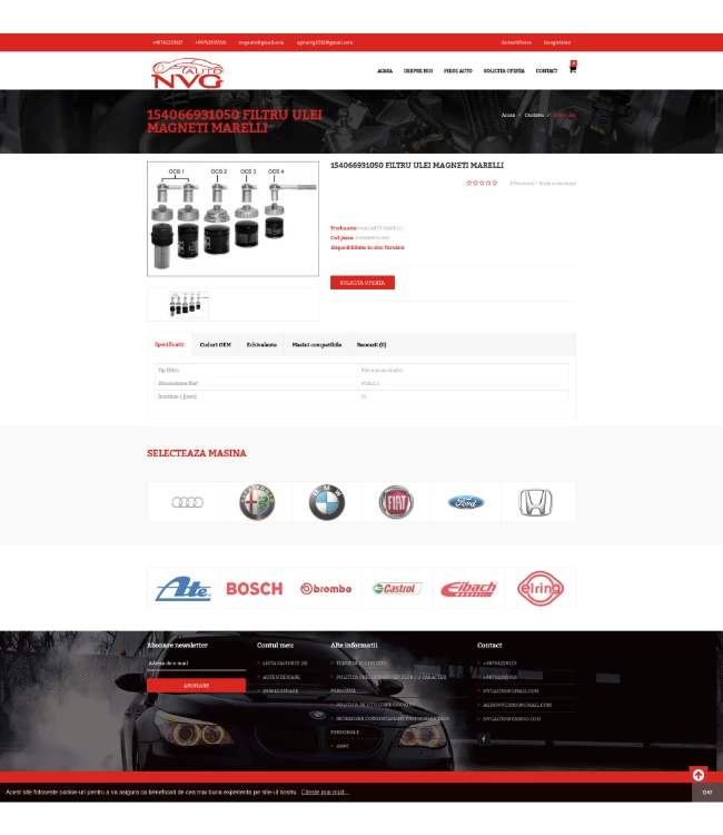 Aftermarket auto parts online store (TecDoc) - nvgauto.ro | HappyWeb.ro